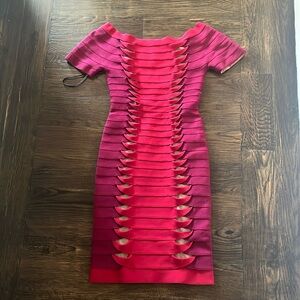 HERVE LEGER red tight dress
